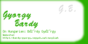 gyorgy bardy business card